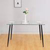 Rectangle Tempered Glass Top Dining Table 120cm Modern Kitchen Furniture Table