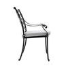 4pcs Vintage Bistro Cast Aluminium Chairs Set Padded Seat Garden Balcony Chair