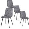 Set of 4 Velvet Dining Chairs Padded Seat Metal Legs Kitchen Home Office UK