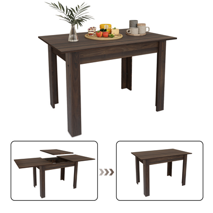 110-150cm Wooden Expandable Dining Table Large Space Saving Compact Kitchen Desk