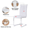 Dining Chairs Set of 4 Faux Leather with Stylish Cantilever Metal Frame White