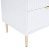 Dusk Evie Matte Warm White & Gold Effect TV Stand RRP £499