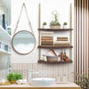 3 Tier Rope Hanging Floating Shelves Wood Wall Swing Shelf Home Storage