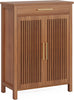 Shoe Cabinet 5-Tier Shoe Storage Rack Organizer with Louvered Doors and Drawer