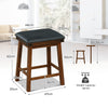 2Pcs Upholstered Bar Stool Backless Counter Height Stools Dining Chairs Brown