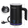 Black Electric Milk Frother, 4 in 1 Milk Steamer Automatic Hot & Cold Frother UK
