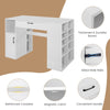 Artwork Sewing Workstation Counter Height Sewing Table With 14 Open Compartments