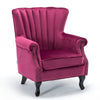 Occasional Oyster Wing Chair High Back Velvet Fabric Tub Armchair Fireside Room