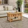 Corona Coffee Table with 2 Drawers & Shelf Solid Mexican Pine Wood Living Room