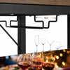 Breakfast Bar Table with 2 Glass holders 2 hooks Kitchen Long Dining High Table