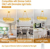 Modern Crystal Chandeliers 3-Tier K9 Oval Crystal Chandeliers Light Fixture Rect