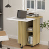 Mobile Folding Dining Table with Wheels Storage Cabinet Drop Leaf Kitchen Table