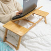 Bamboo Laptop Desk Stand Foldable Leg W/Drawer Notebook Sofa Bed Table Tray UK