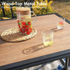 Patio Dining Set for 4 Chairs &Square Table with Umbrella Hole for Garden Black