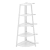 White Corner Ladder Shelving Unit 5Tier Storage Display Stand Bookcase Bookshelf