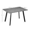 Modern Dining Table with Cement Effect Top & Steel Legs for Kitchen, Dining Room
