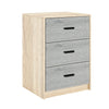 3 Drawer Wooden Bedroom Bedside Cabinet Furniture Storage Nightstand Side Table
