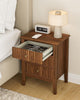 Modern Walnut Bedside Table with 3 Drawers Wooden Nightstand Bedroom Storage