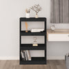 Book Cabinet/Room Divider Black 60x30x103.5 Solid Wood Pine R2P0