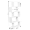 Tall Bookcase Shelving Storage Unit 5 Tier Adjustable Shelves Wooden Living Room