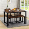6Pcs Dining Table & Chairs Set Kitchen Furniture With Storage Bench Space-Saving
