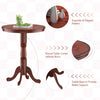 Wooden Pub Pedestal Side Table with Stable Base Round Bistro Table Versatile