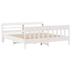 Bed Frame with Headboard White 180x200 King Solid Wood Pine Z5K1