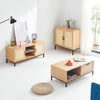 Modern Rattan Coffee Table with Drawer & Storage for Living Room Center Table