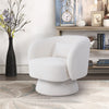 Rotating Teddy Velvet Tub Armchair Swivel Chairs Padded Accent Sofa with Bolster
