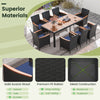 9 PCS Patio Dining Conversation Set with Umbrella Hole Seat Cushion Navy