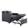 Modern Folding Sofa Bed Grey Sleeper Pull Out Convertible Arm Chair Adjustable