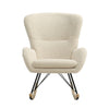 Rocking Chair Accent Boucle Fabric Armchair Padded Seat Single Sofa Lounge Chair