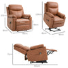 Power Lift Chair Electric Riser Armchair with Remote Control, Brown