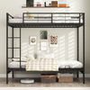 Convertible Couch and Bed with Ladder & Safety Guardrails-Black
