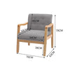 Vintage Upholstered Fabric Armchair with Button Lounge Chair Solid Wooden Frame