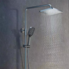 Bathroom Thermostatic Exposed Shower Mixer 3 heads Large Square Bar Set Chrome