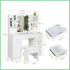 Modern Vanity Makeup Desk with LED Lights Mirror 3 Lights Colors 5 Drawers White