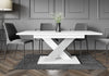 Extendable Table 140-180x80cm Kitchen STONE WHITE Gloss FAST FREE POSTAGE