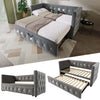 Daybed Velvet Upholstered Bed Single Bed Guest Bed Sofa Bed with Trundle Grey