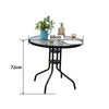 Large 105CM Glass Top Garden Dining Table Parasol Hole Bistro Outdoor Furniture