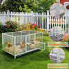 Large Stainless Steel Chicken Coop Run Cage Farm Poultry Pen with Removable Tray