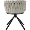 Rotatable Velvet Dining Chair with Metal Legs Kitchen Chair Swivel Modern Beige