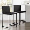 Dusk Rae Charcoal Velvet & Black Set of 2 Barstools RRP