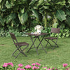 3pcs Bistro Garden Furniture Set Table & Chair Rattan Effect Patio Outdoor Brown