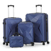 Suitcase Set of 4 ABS Cabin Hard Shell Luggage Travel Trolley 4Wheel Lightweight