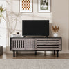 Slatted Sliding Door TV Cabinet Stand Entertainment Center Media Console Storage