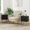 Bedside Table, Small Bedside Tables with 2 Drawers, Wooden Nightstand Table