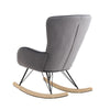 High Back Rocking Armchair Fabric Upholstered Tufted Leisure Chair Recliner Seat