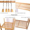 Strong Bamboo Clothes Rail Rack Garment Hanging Display Stand Open Storage Shelf