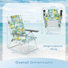Portable Sand Chairs 2-Pack Beach Chairs with Towel Bars-Green